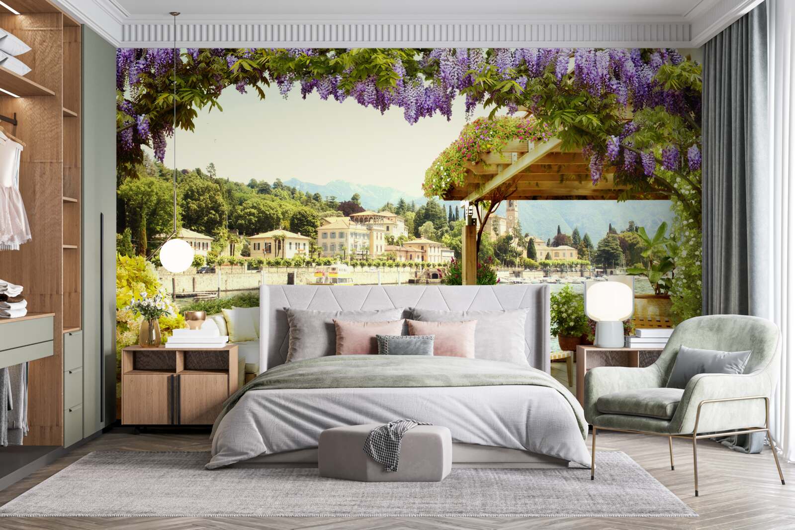 Fototapet obiect cu acoperiș de liliac