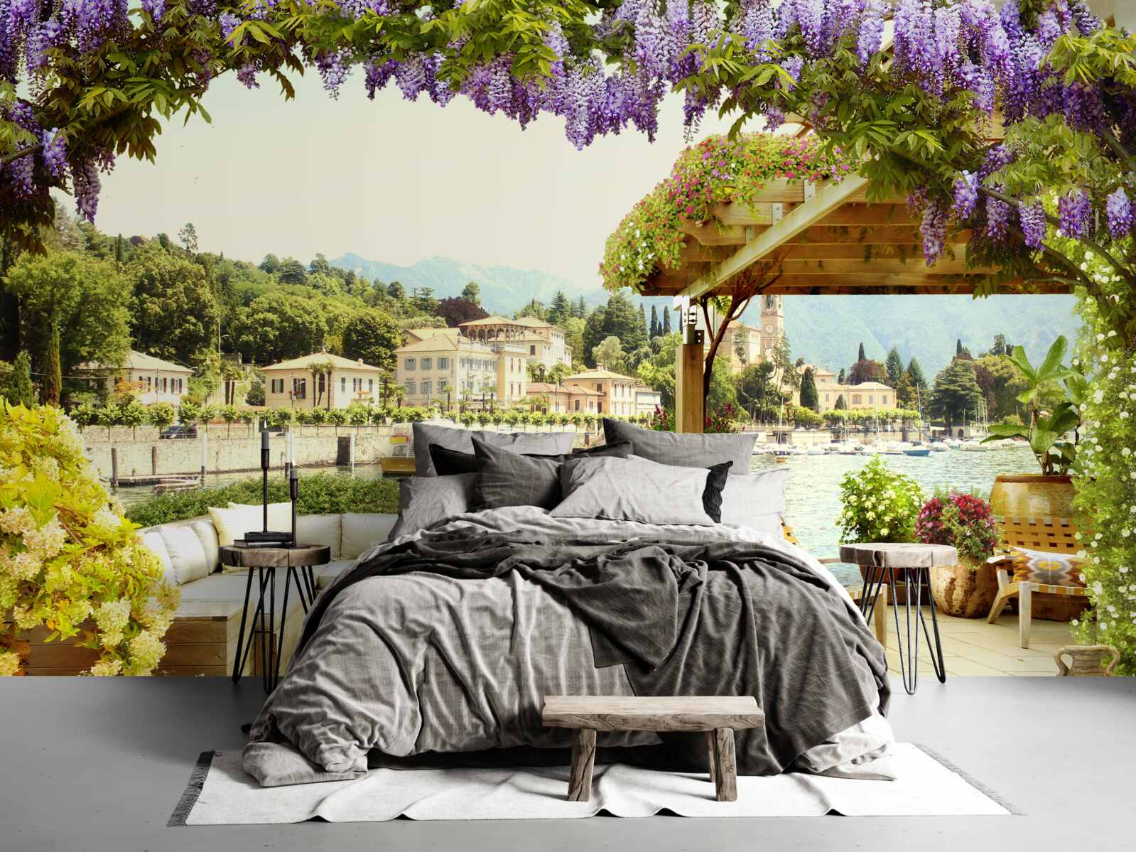 Fototapet obiect cu acoperiș de liliac