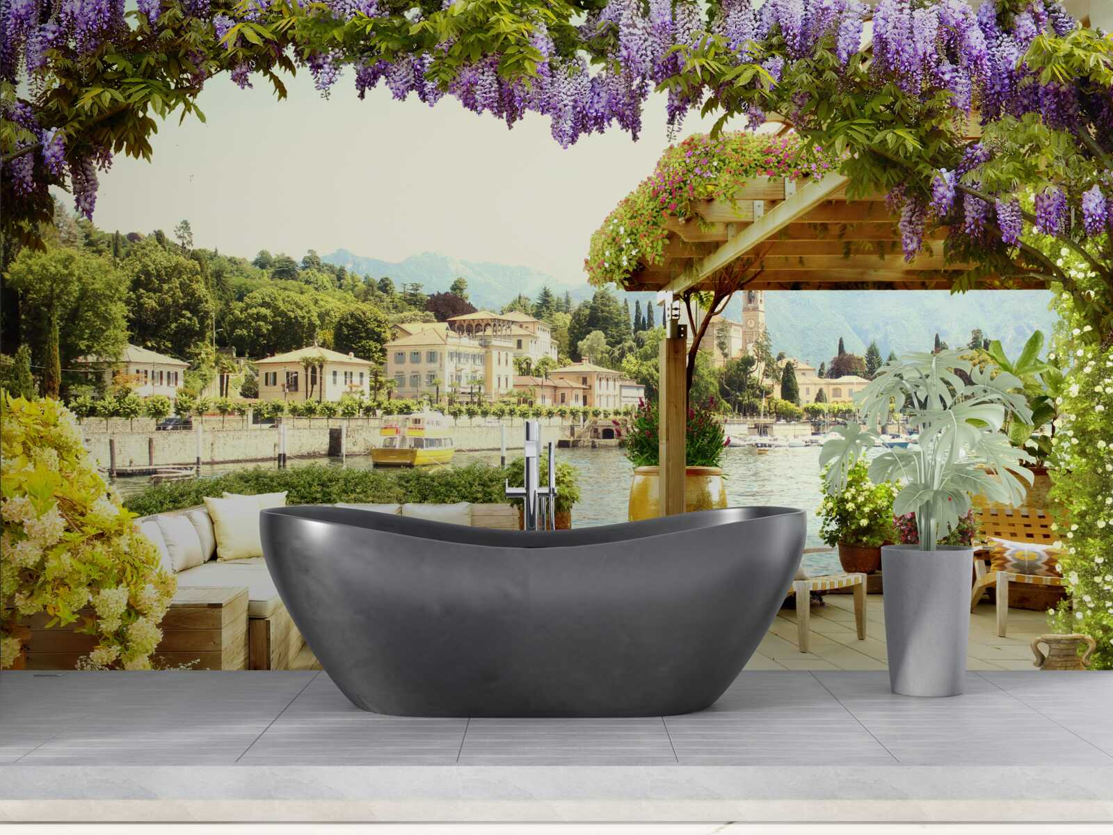 Fototapet obiect cu acoperiș de liliac