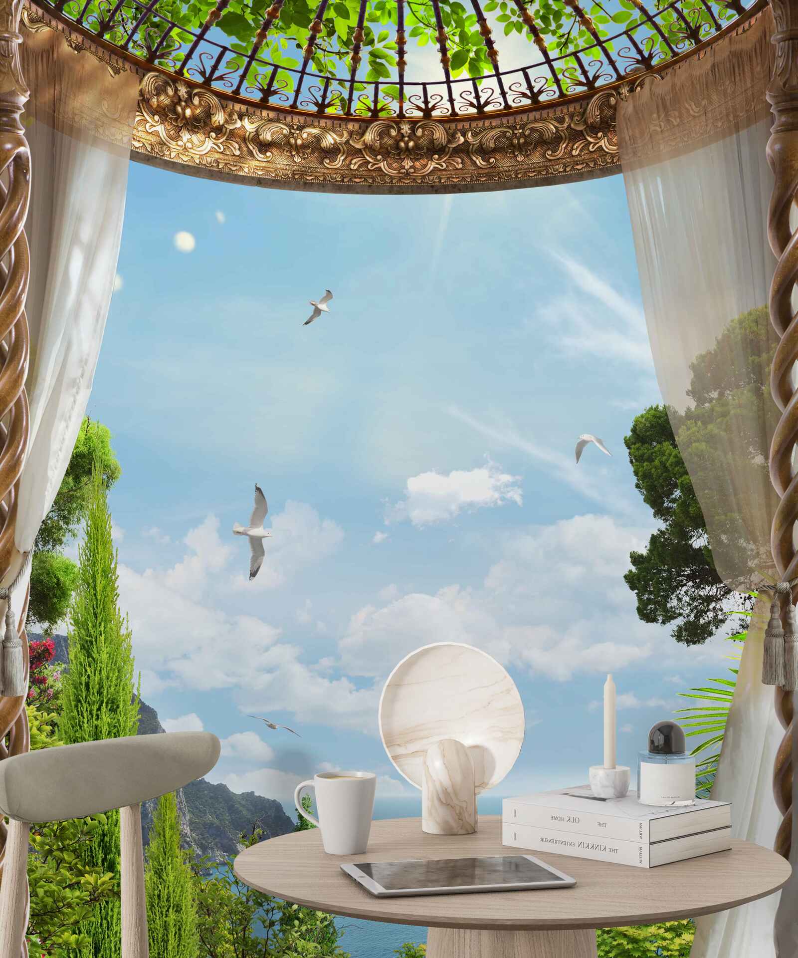 Fototapet priveliștea magnifică care poate fi admirată din balcon