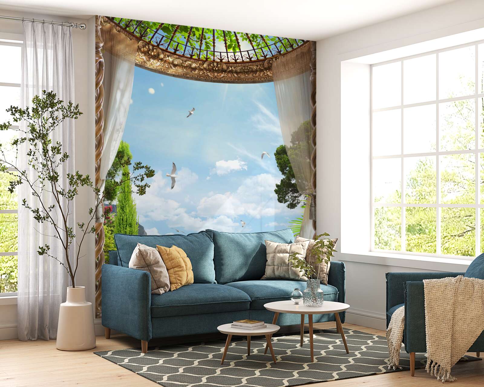 Fototapet priveliștea magnifică care poate fi admirată din balcon