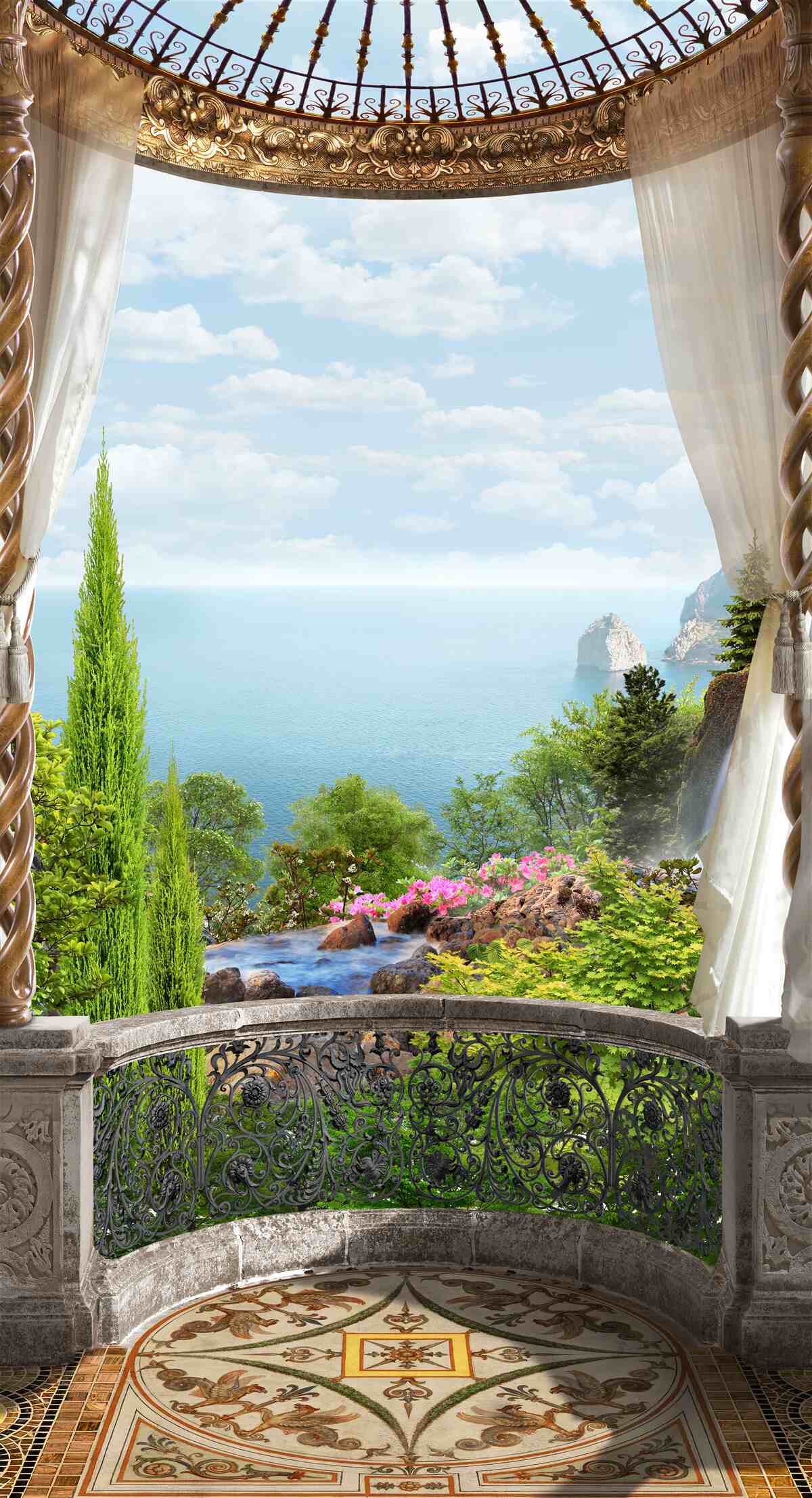 Fototapet balcon cu vedere magnifică