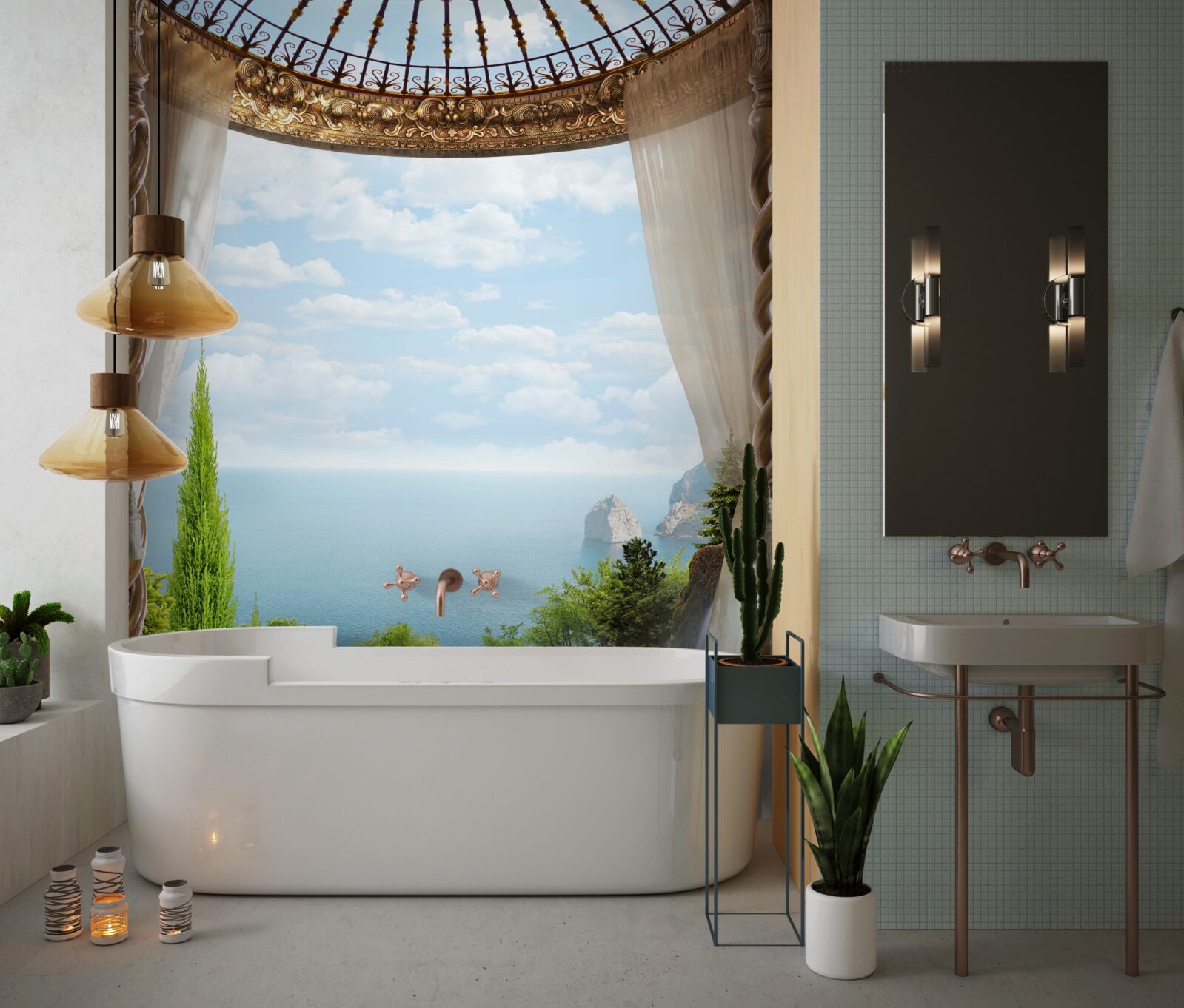 Fototapet balcon cu vedere magnifică