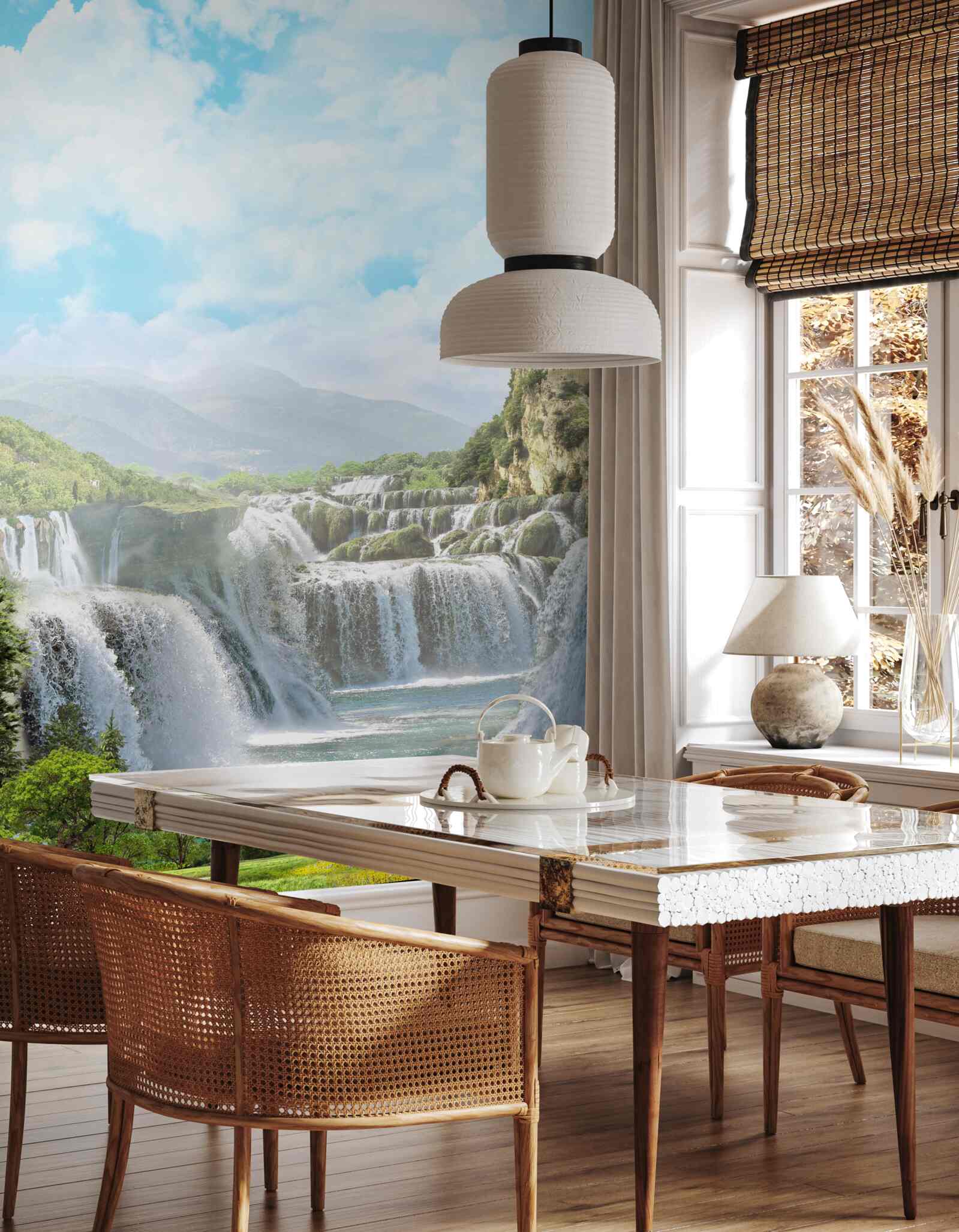 Fototapet poteca care duce la cascade