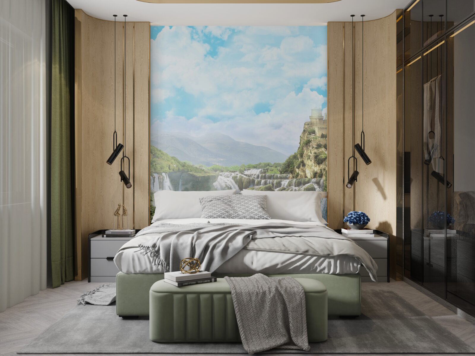 Fototapet poteca care duce la cascade