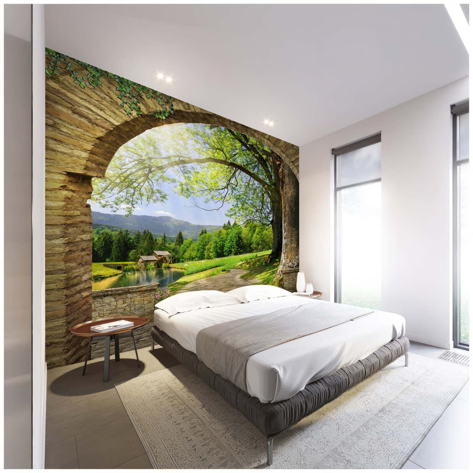 Fototapet ieșire din arc în pădure