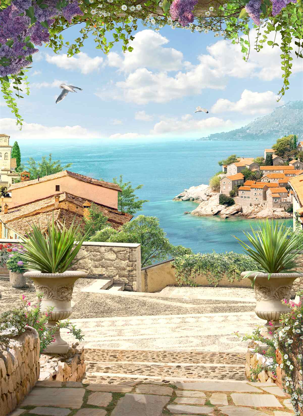 Fototapet drum mare spre coastă