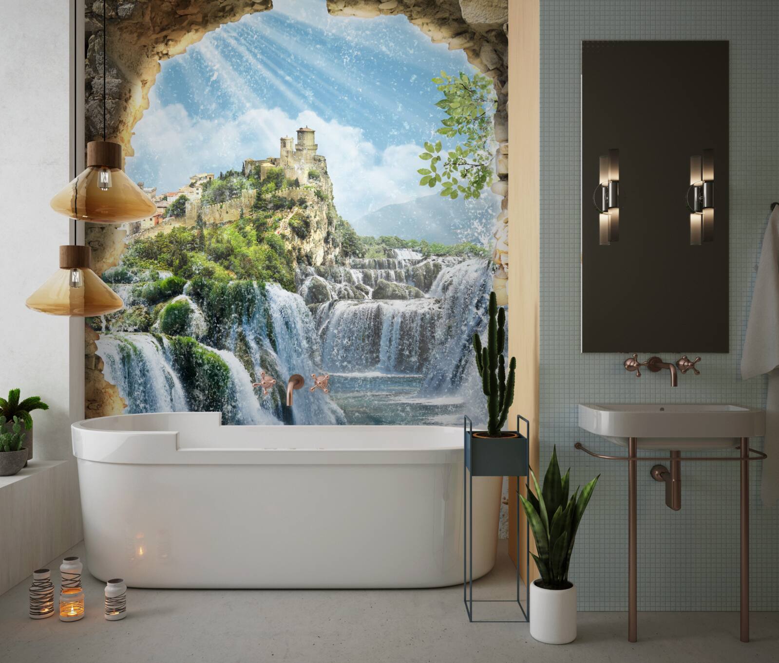 Fototapet panorama cascadelor mari