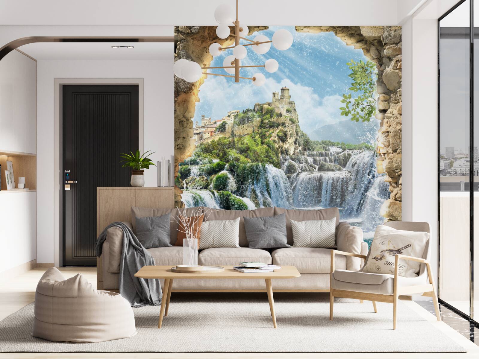 Fototapet panorama cascadelor mari