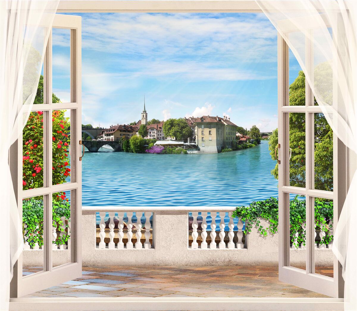 Fototapet peisaj de mare albastră calmă