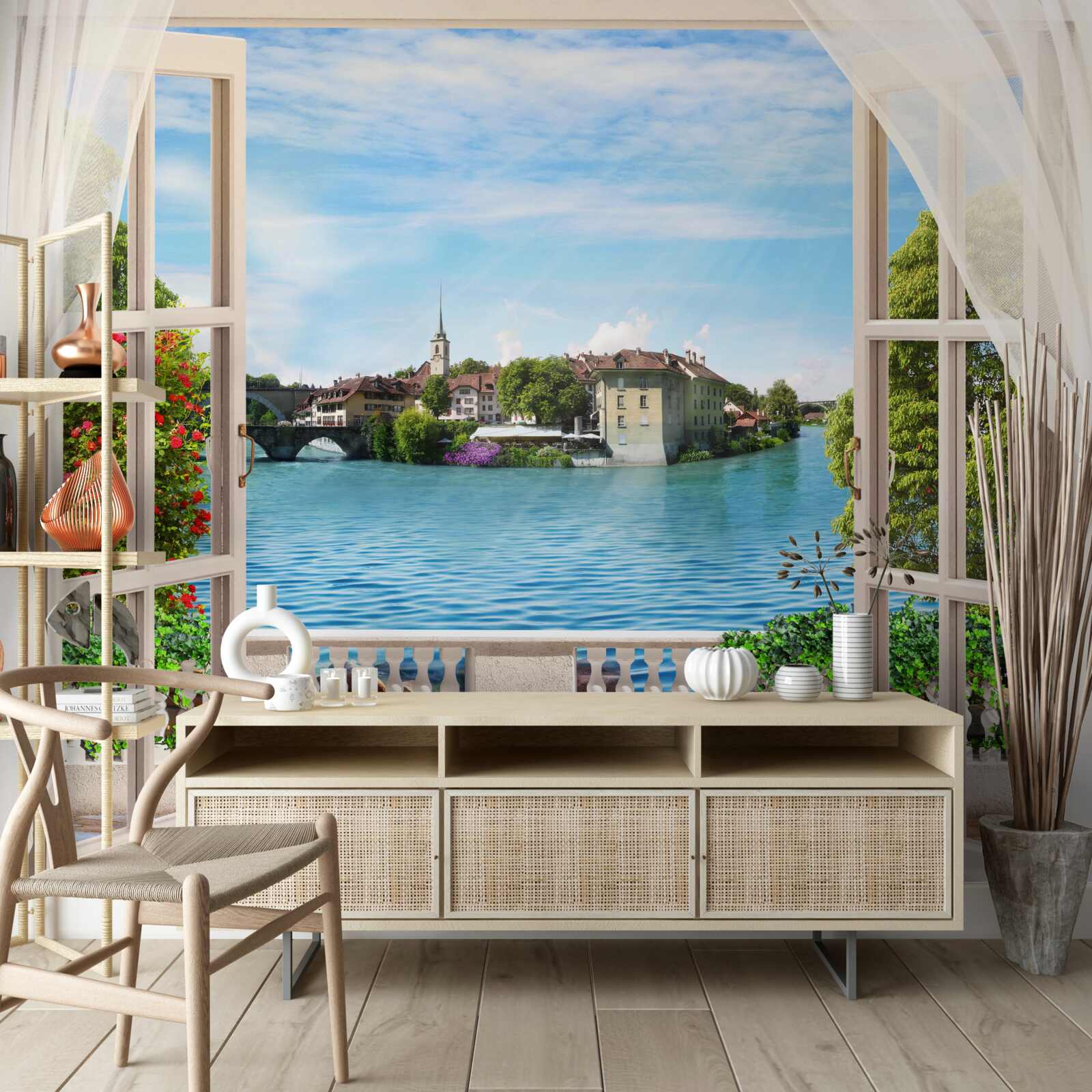 Fototapet peisaj de mare albastră calmă