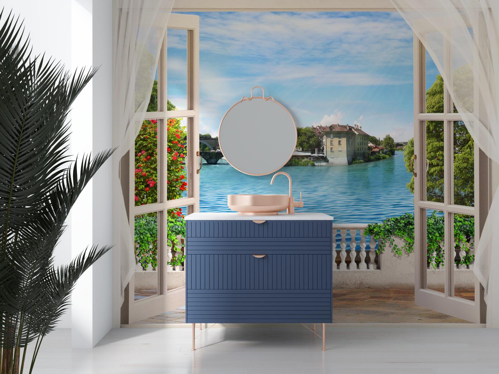 Fototapet peisaj de mare albastră calmă