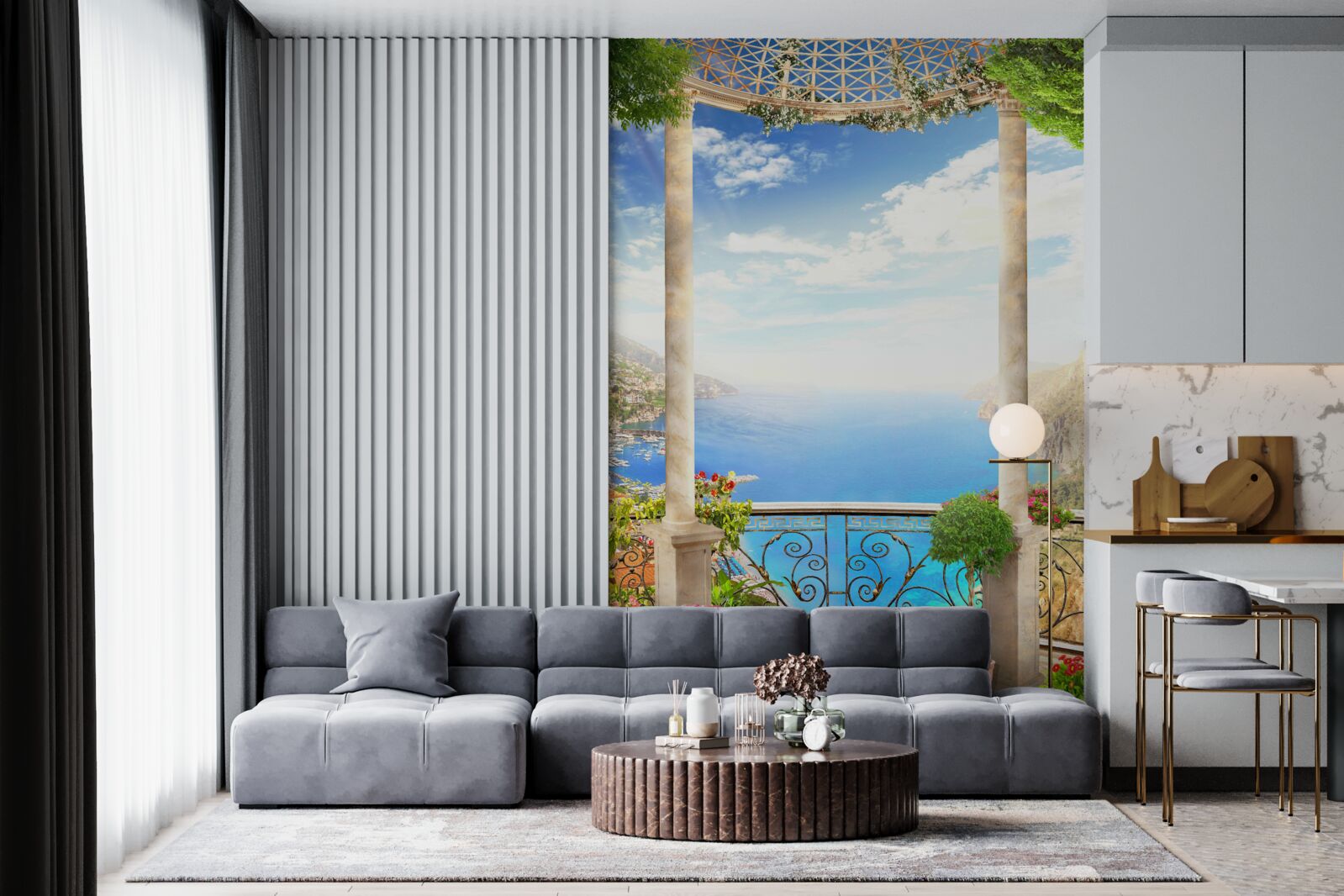 Fototapet platformă cu vedere la mare