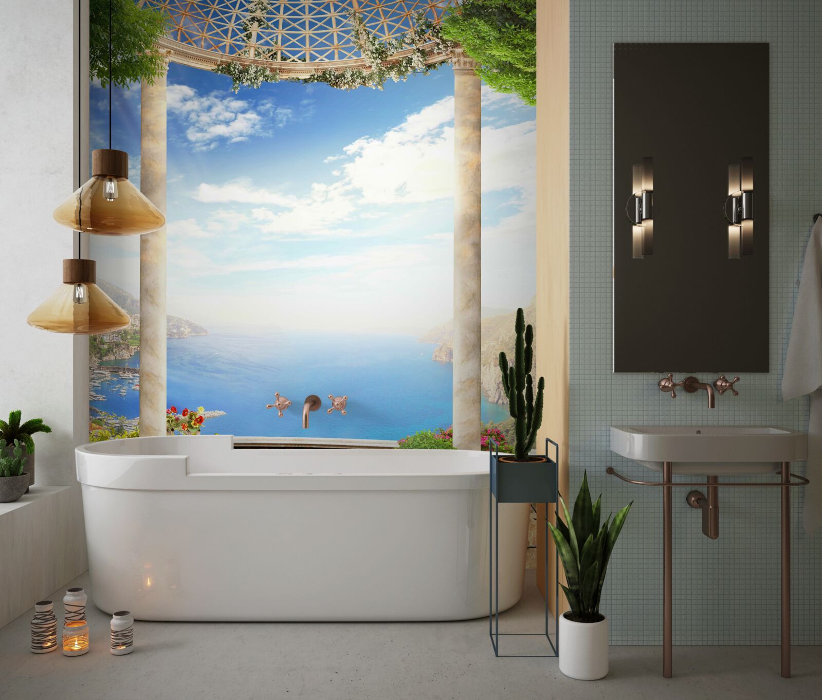 Fototapet platformă cu vedere la mare