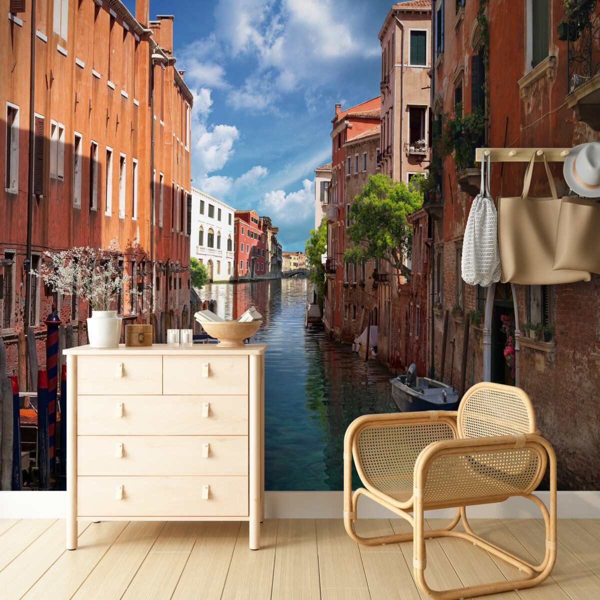 Fototapet pasaj îngust între clădiri în Veneția