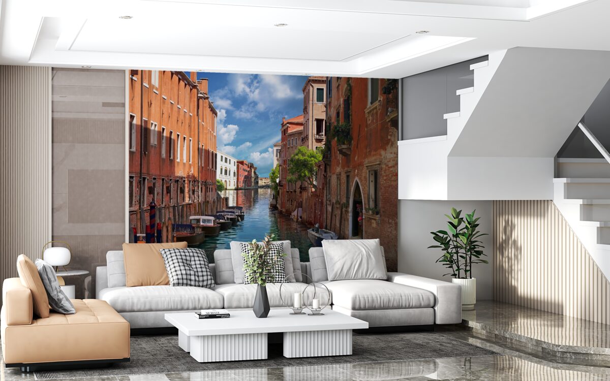 Fototapet pasaj îngust între clădiri în Veneția