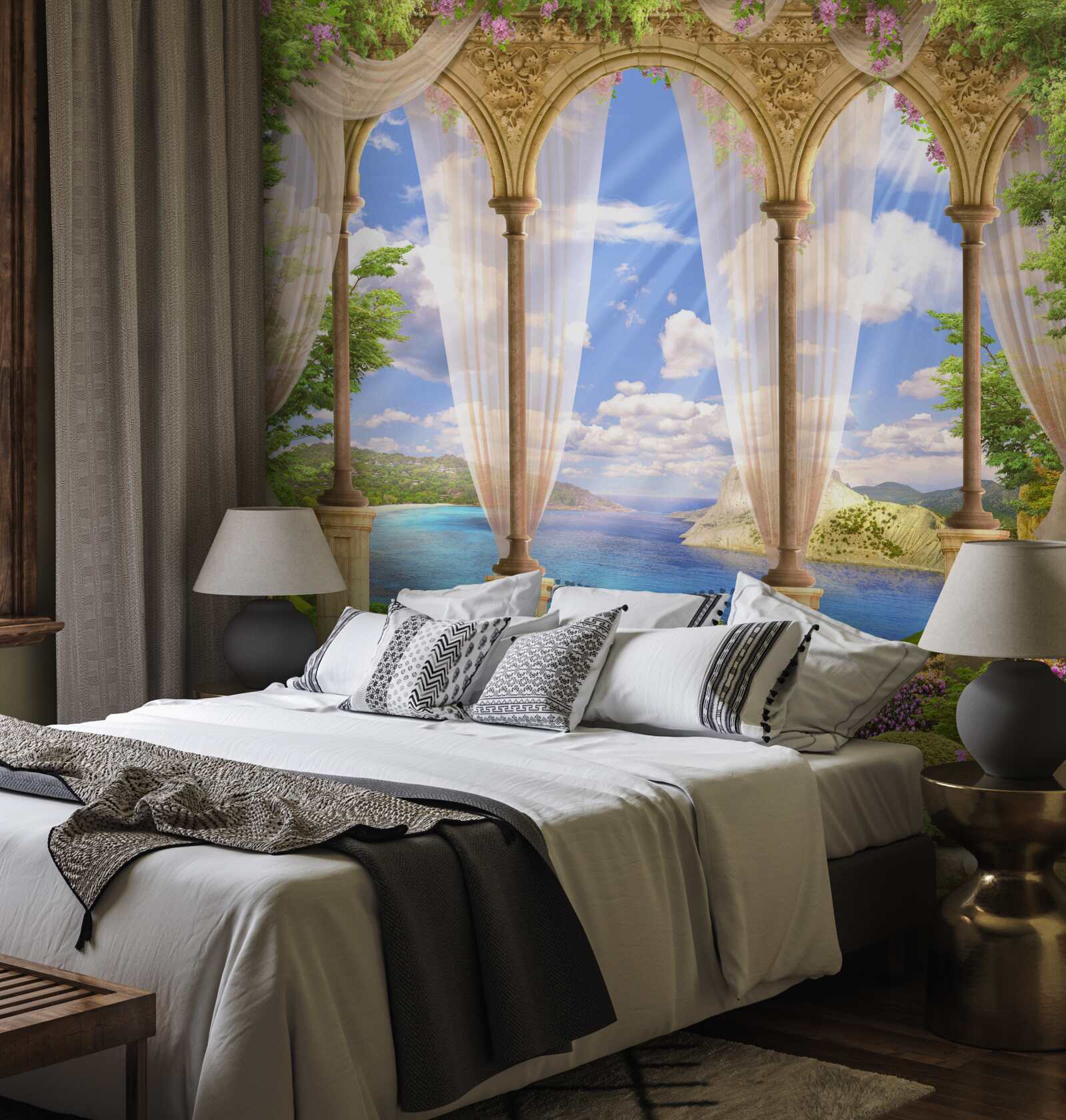 Fototapet suprafața mării se deschide de pe terasă