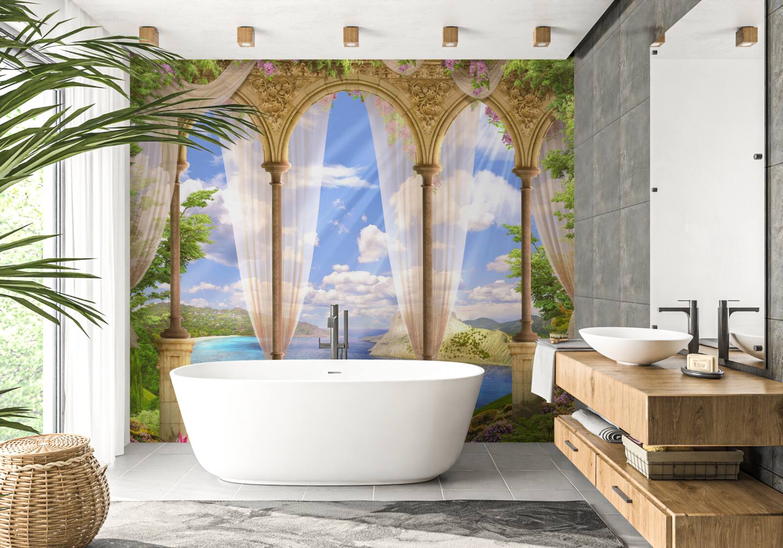 Fototapet suprafața mării se deschide de pe terasă