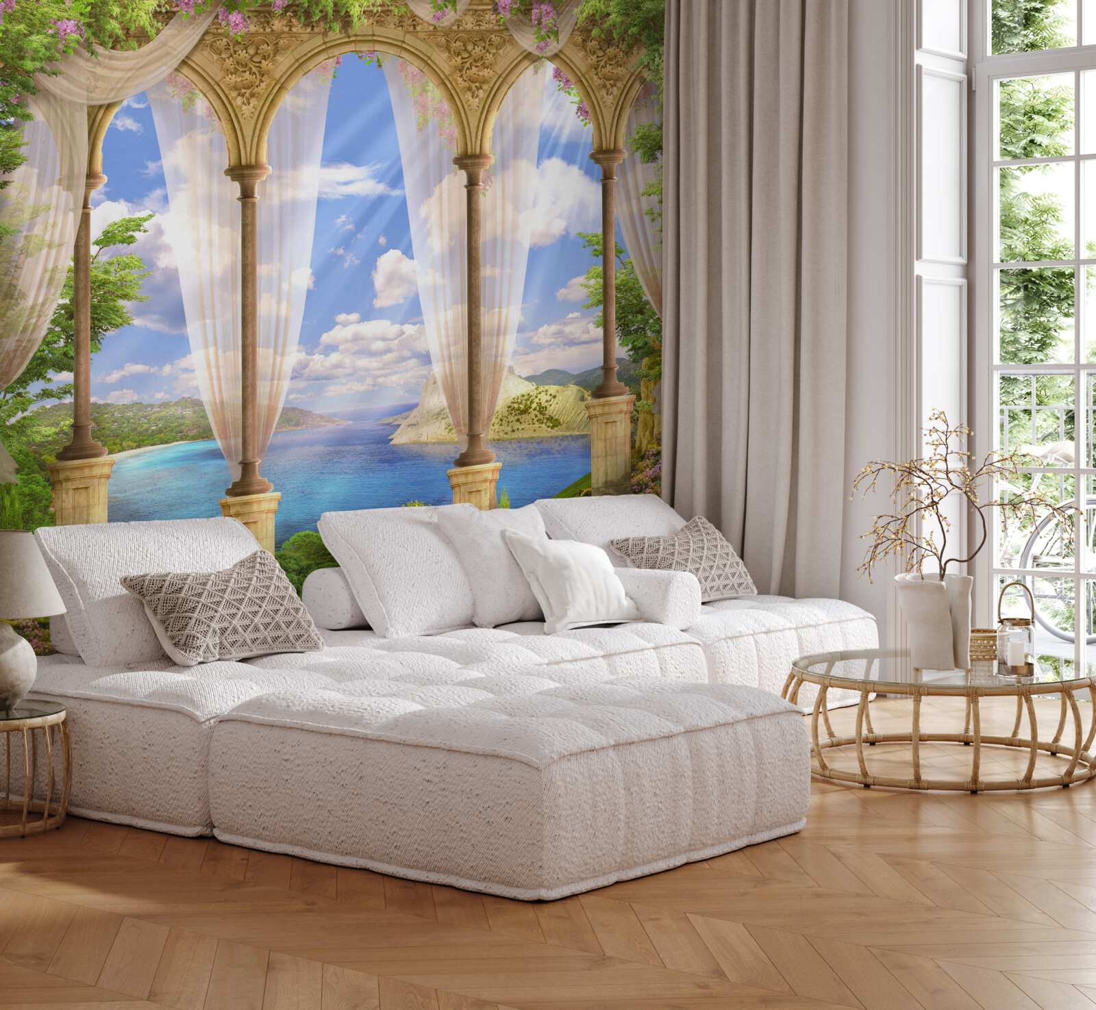 Fototapet suprafața mării se deschide de pe terasă