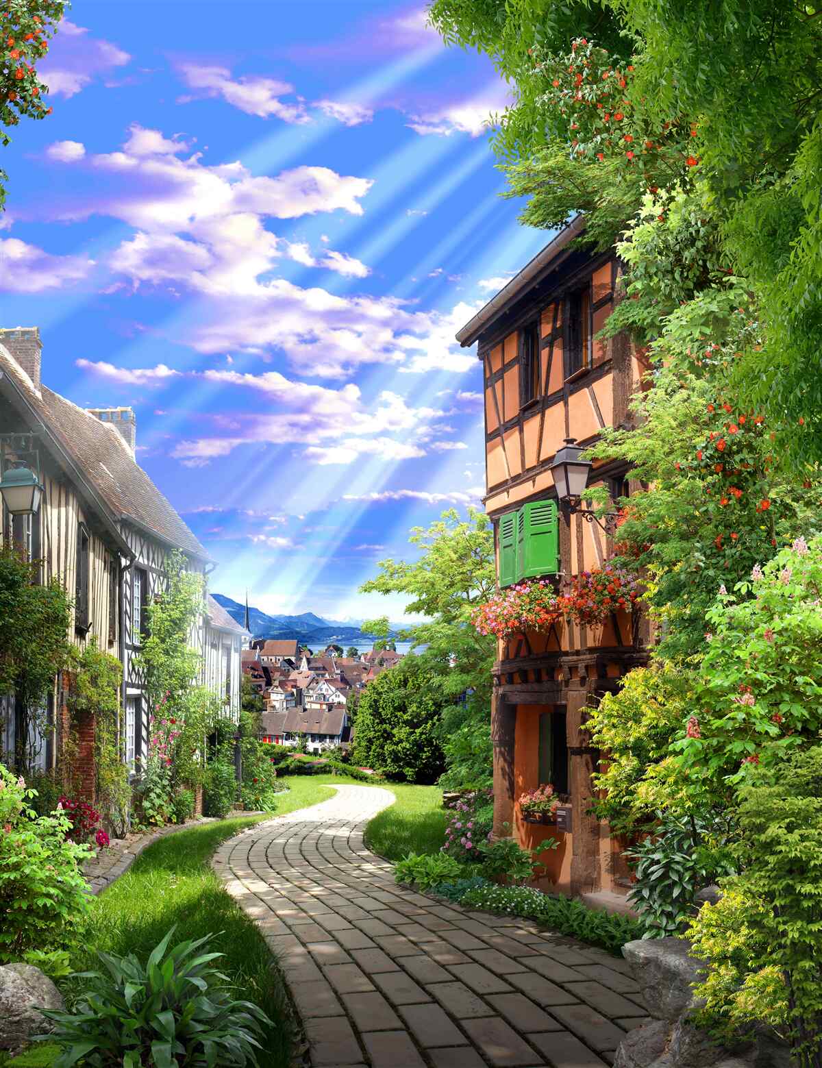 Fototapet lumină verde