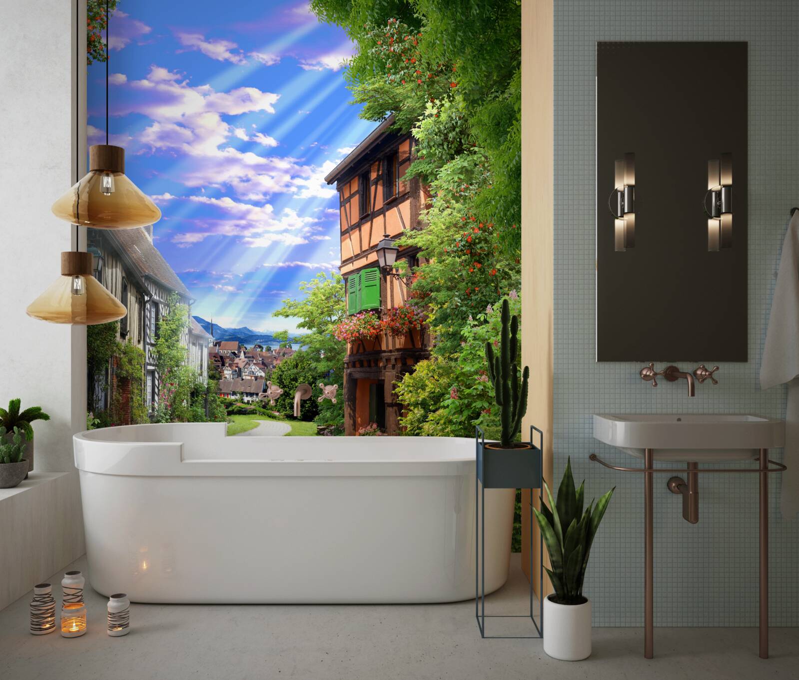 Fototapet lumină verde