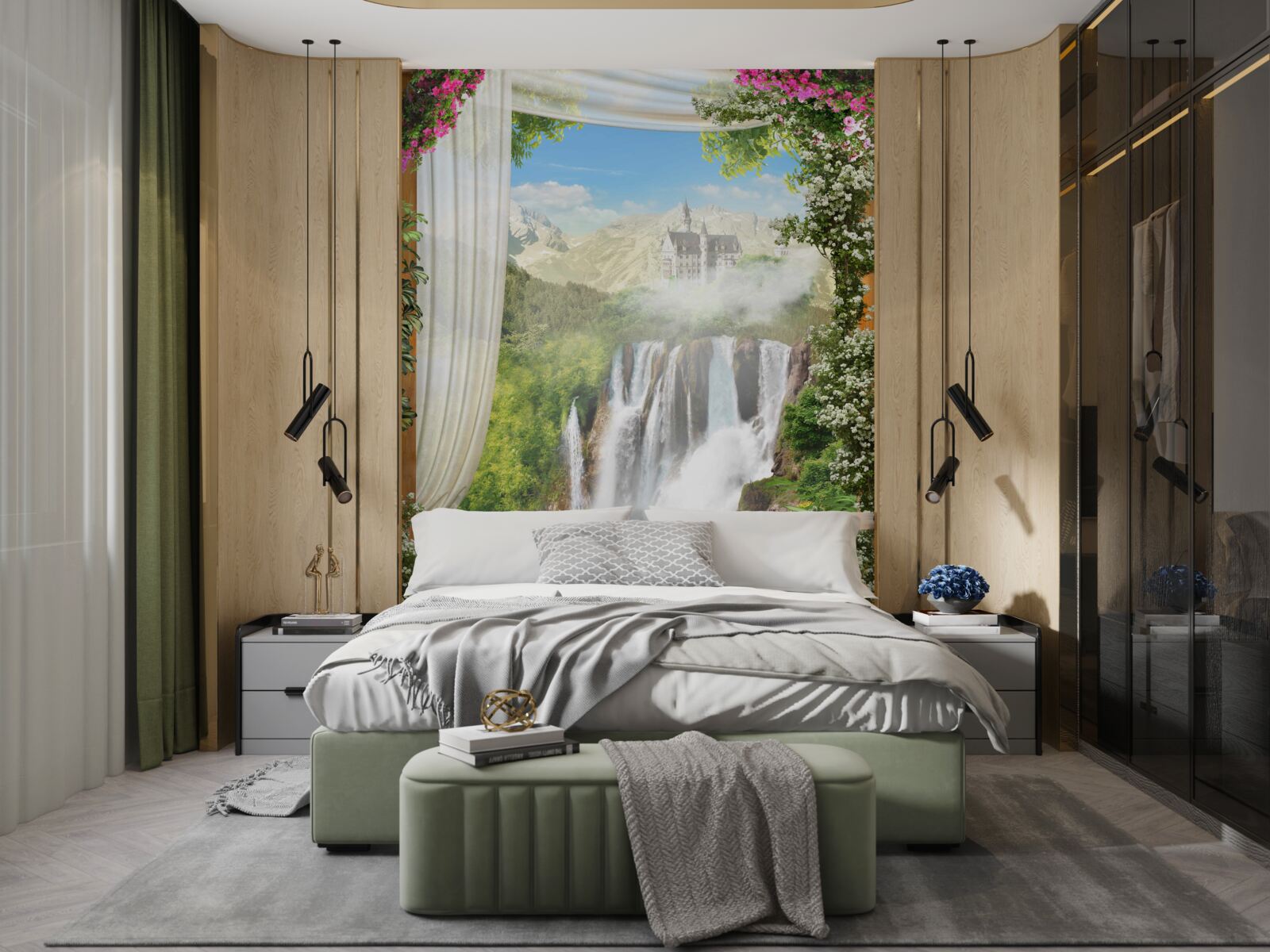 Fototapet cărarea care duce la cascadă