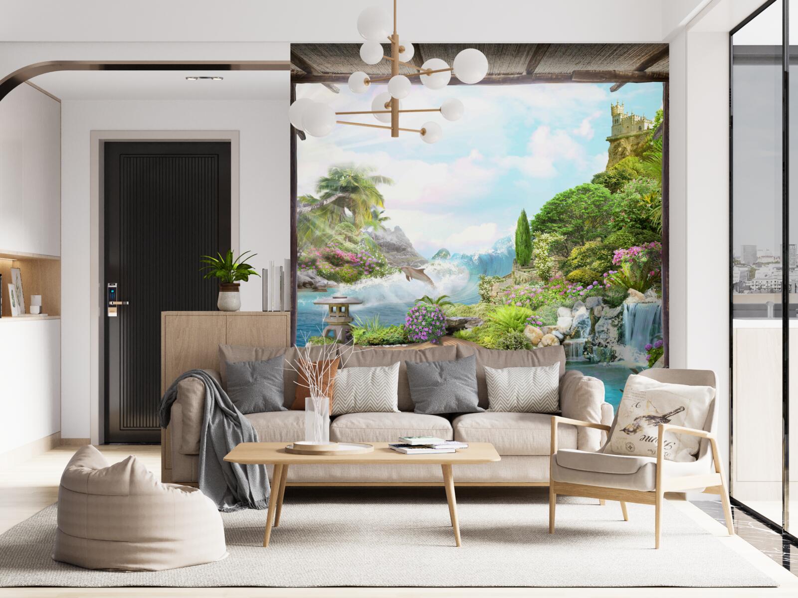 Fototapet peisajul uimitor al unei oaze pitorești