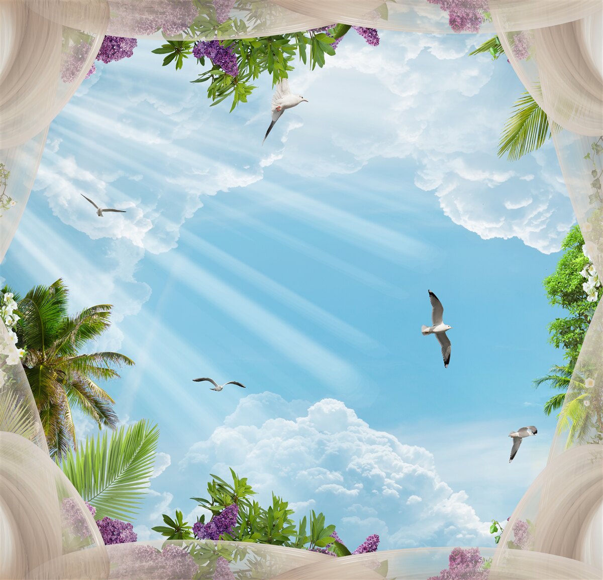 Fototapet păsările și cerul