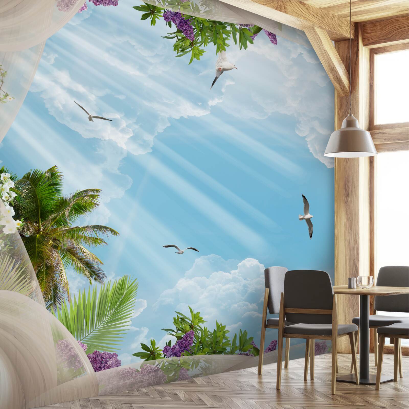 Fototapet păsările și cerul