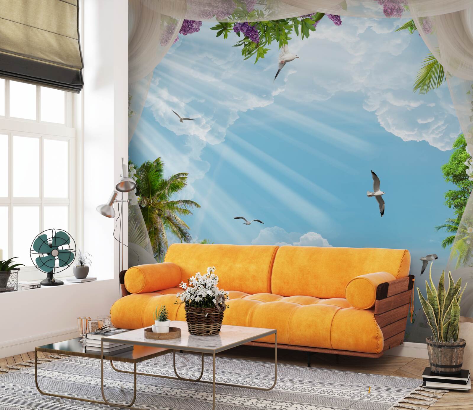 Fototapet păsările și cerul