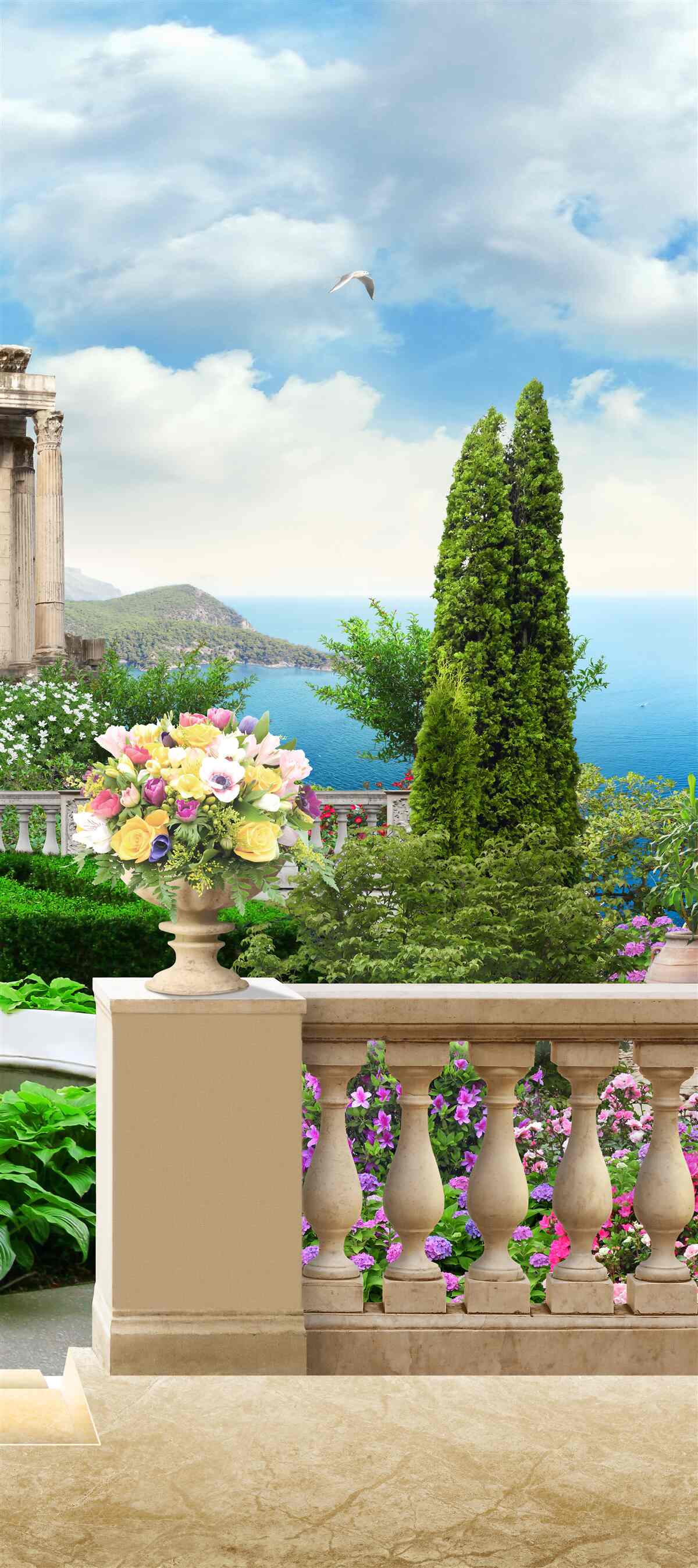 Fototapet vedere la peisajul frumos de la balcon