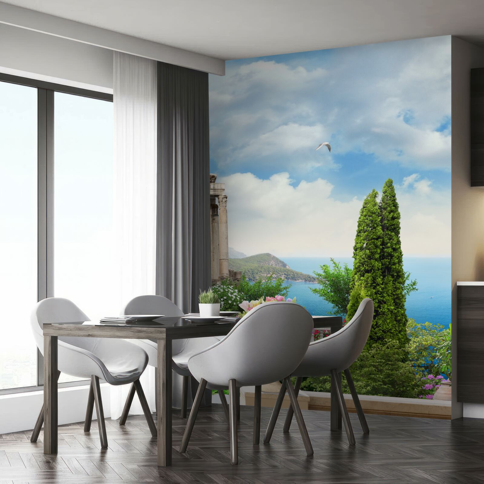 Fototapet vedere la peisajul frumos de la balcon