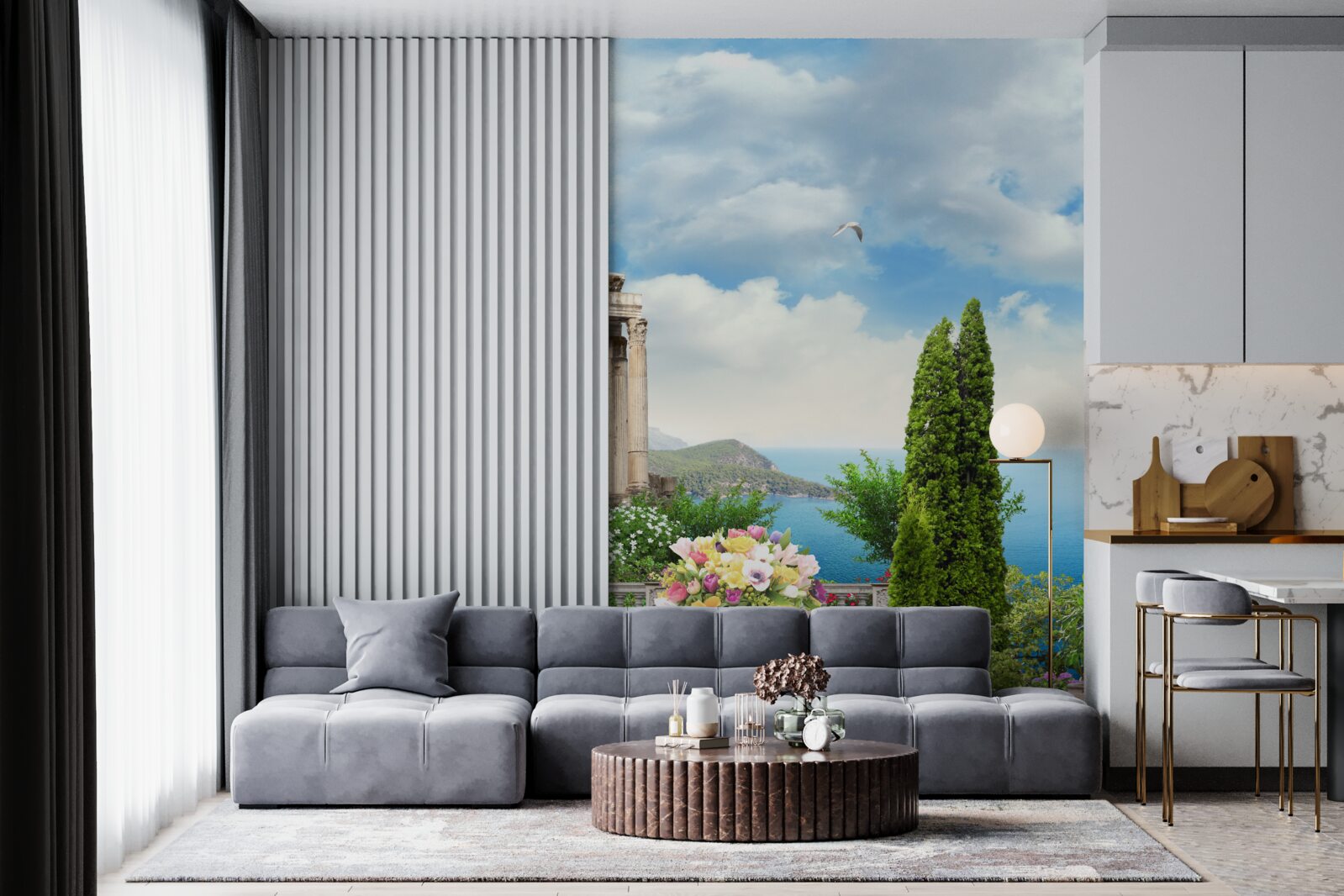 Fototapet vedere la peisajul frumos de la balcon