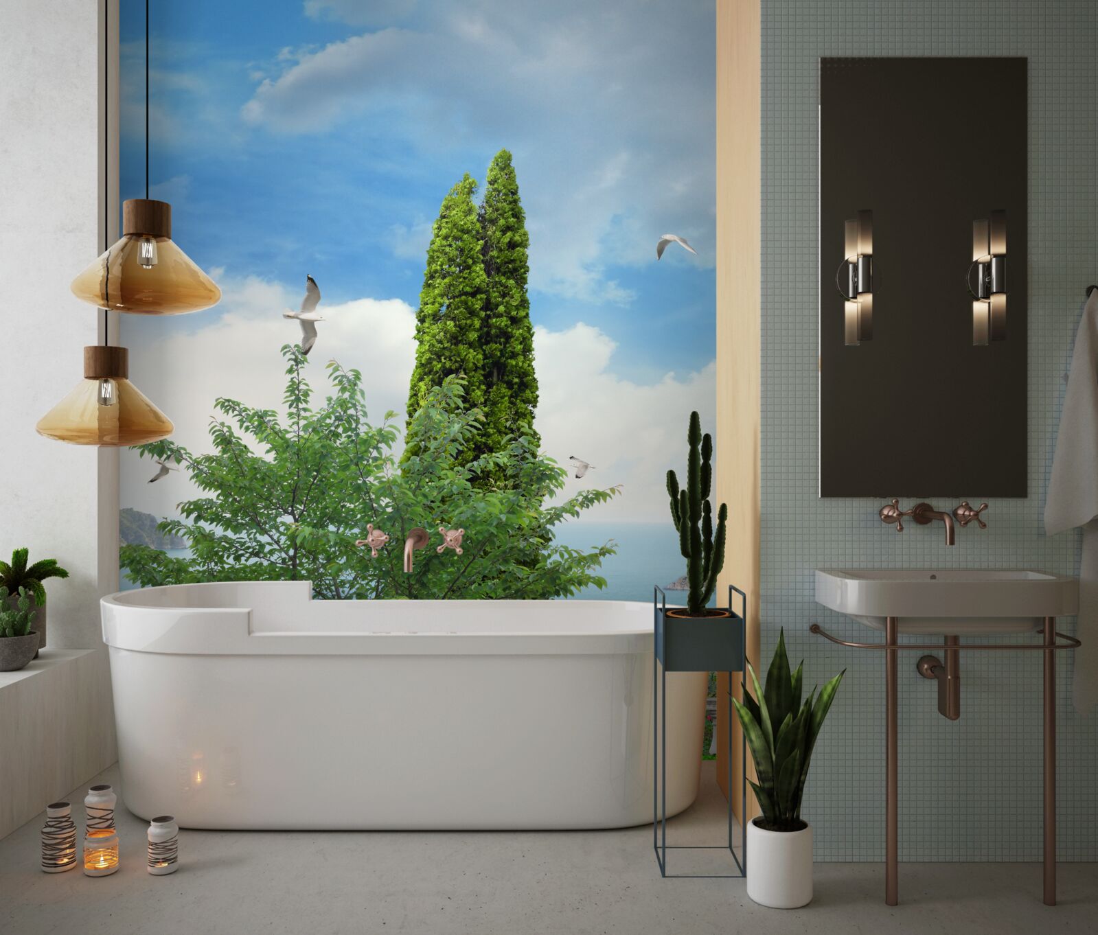 Fototapet flori la ghiveci