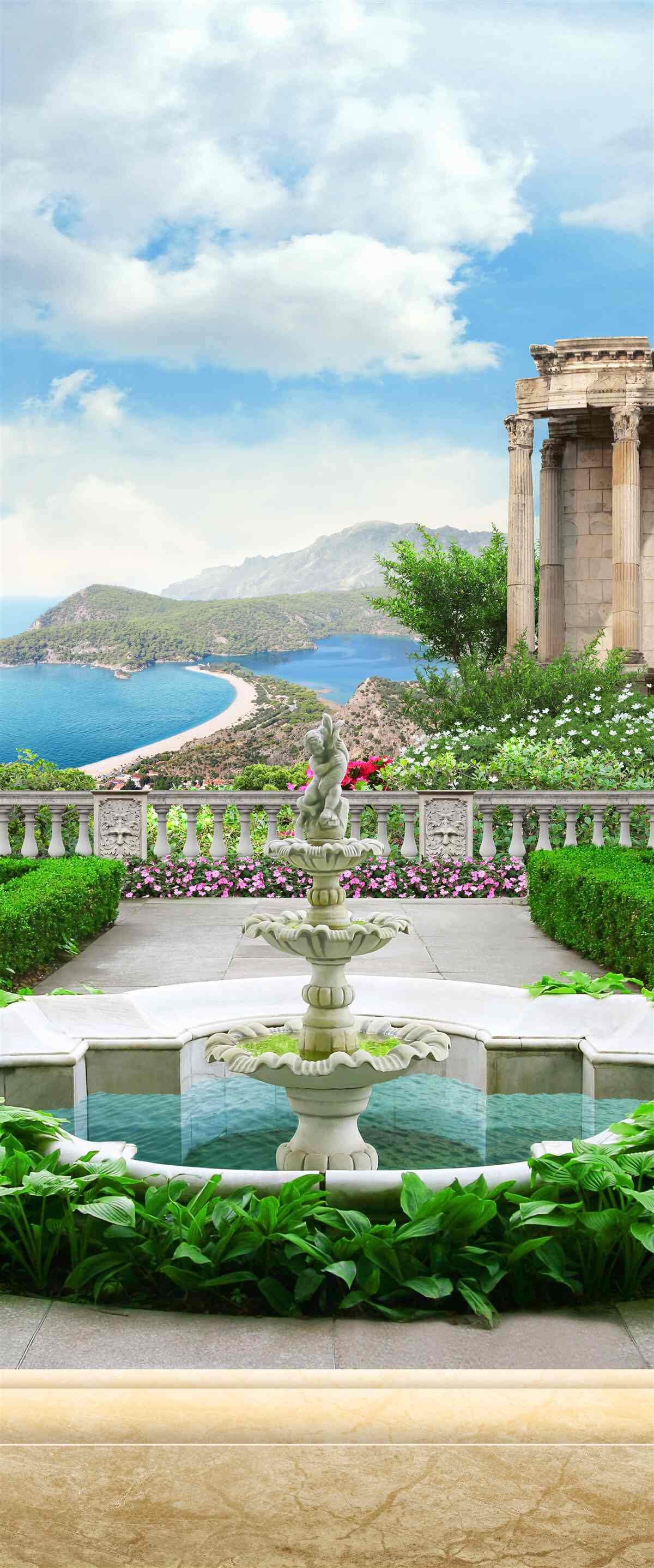 Fototapet instalație de apă în grădină