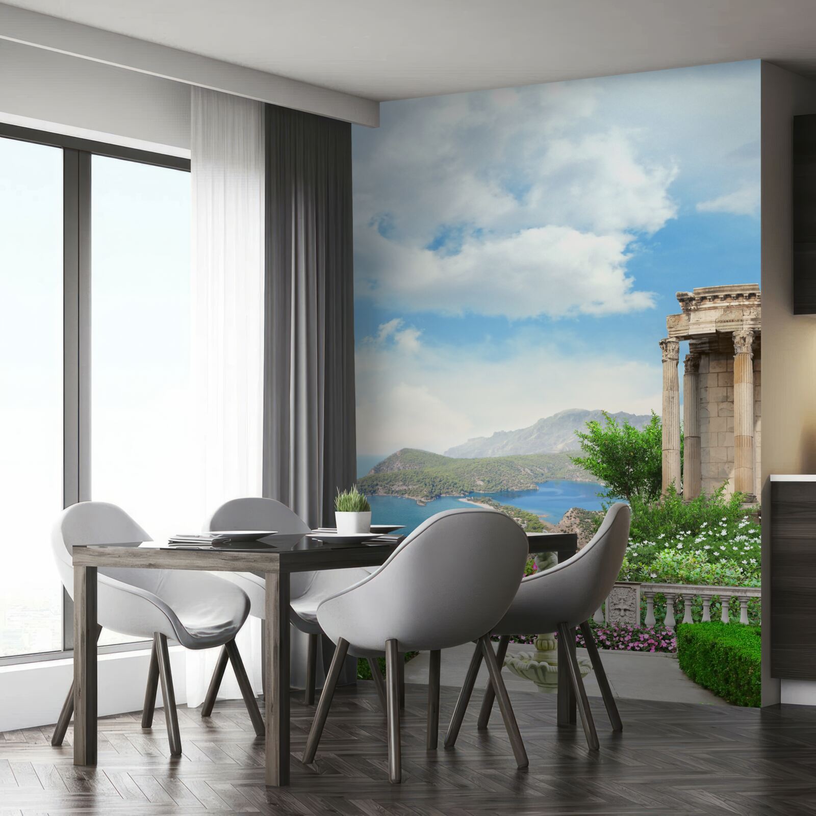 Fototapet instalație de apă în grădină