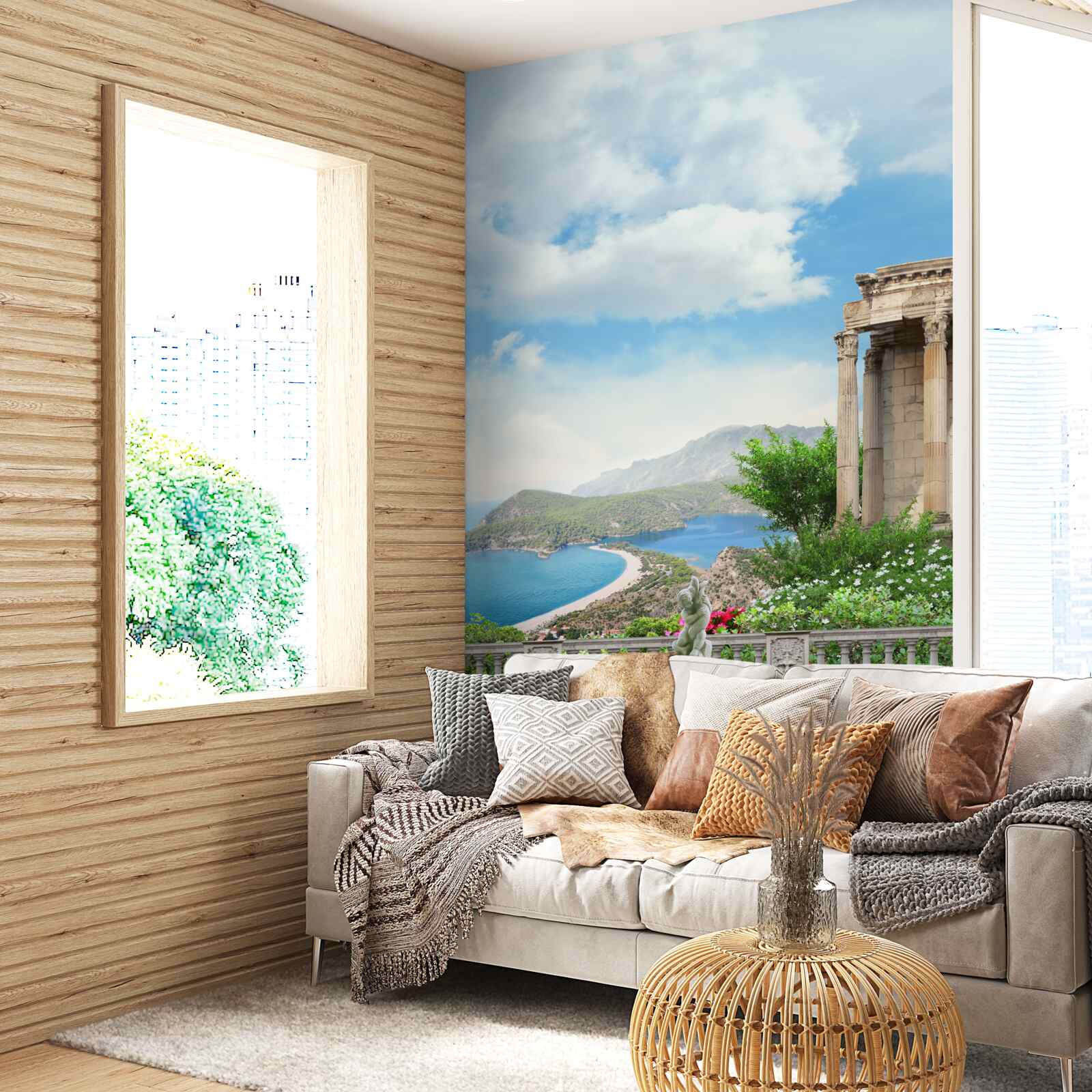 Fototapet instalație de apă în grădină