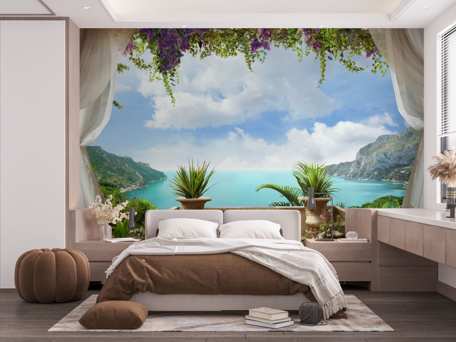 Fototapet balcon confortabil cu plante