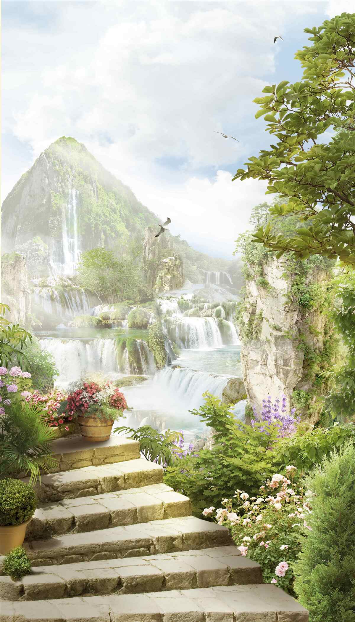 Fototapet vedere frumoasă la munți