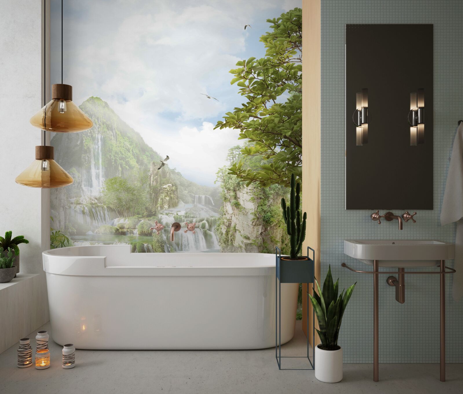 Fototapet vedere frumoasă la munți