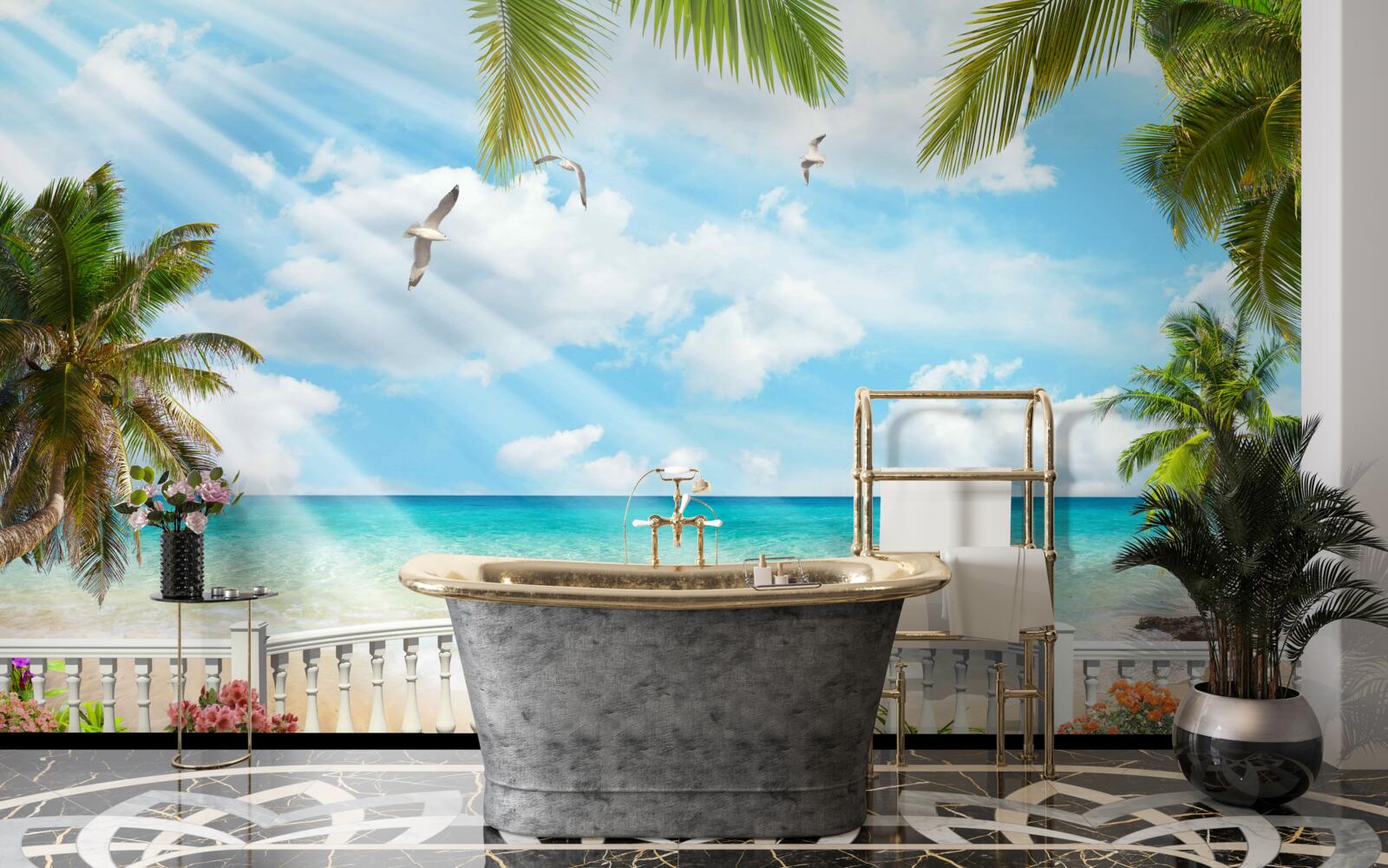 Fototapet loggie cu vedere la ocean