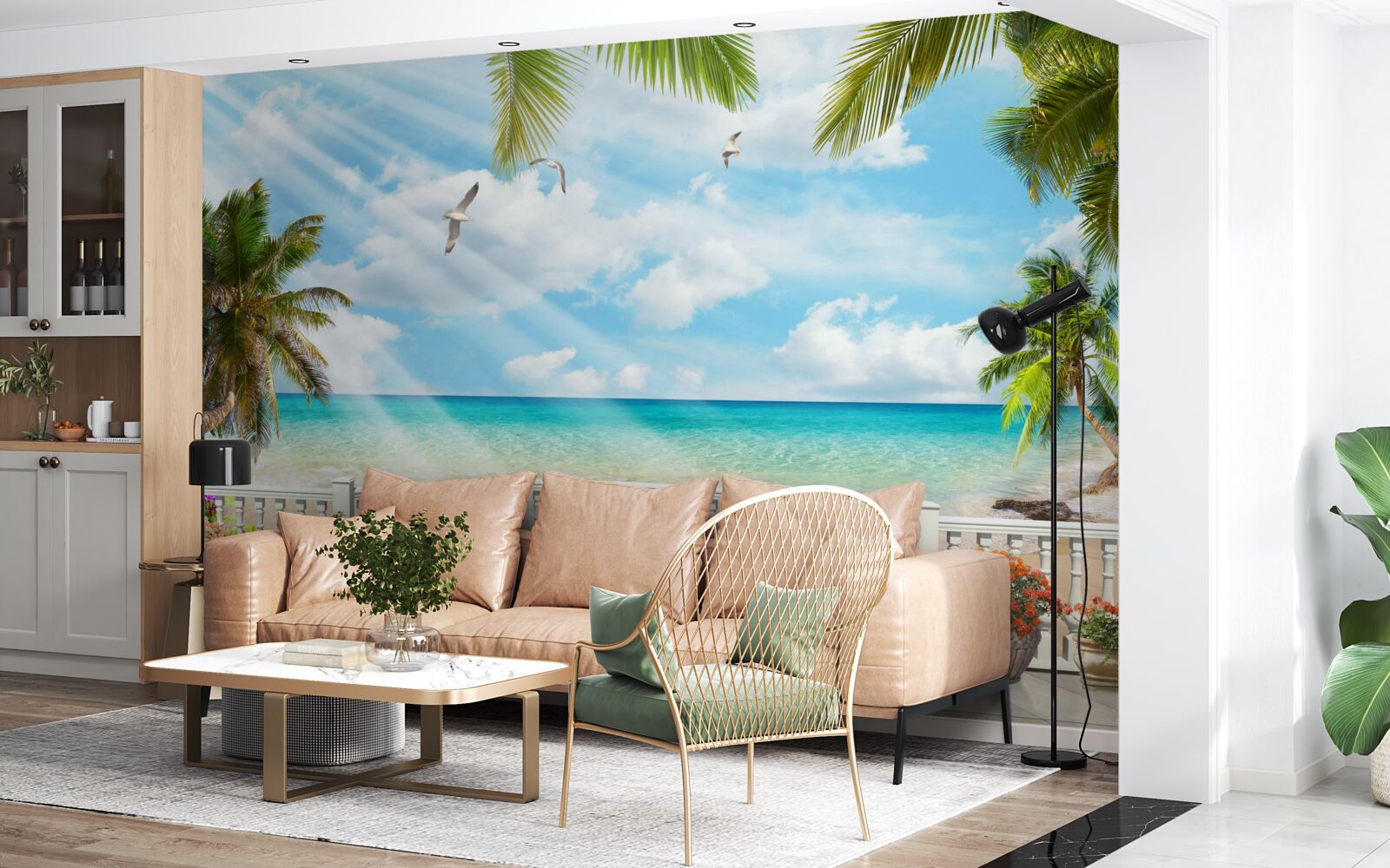 Fototapet loggie cu vedere la ocean