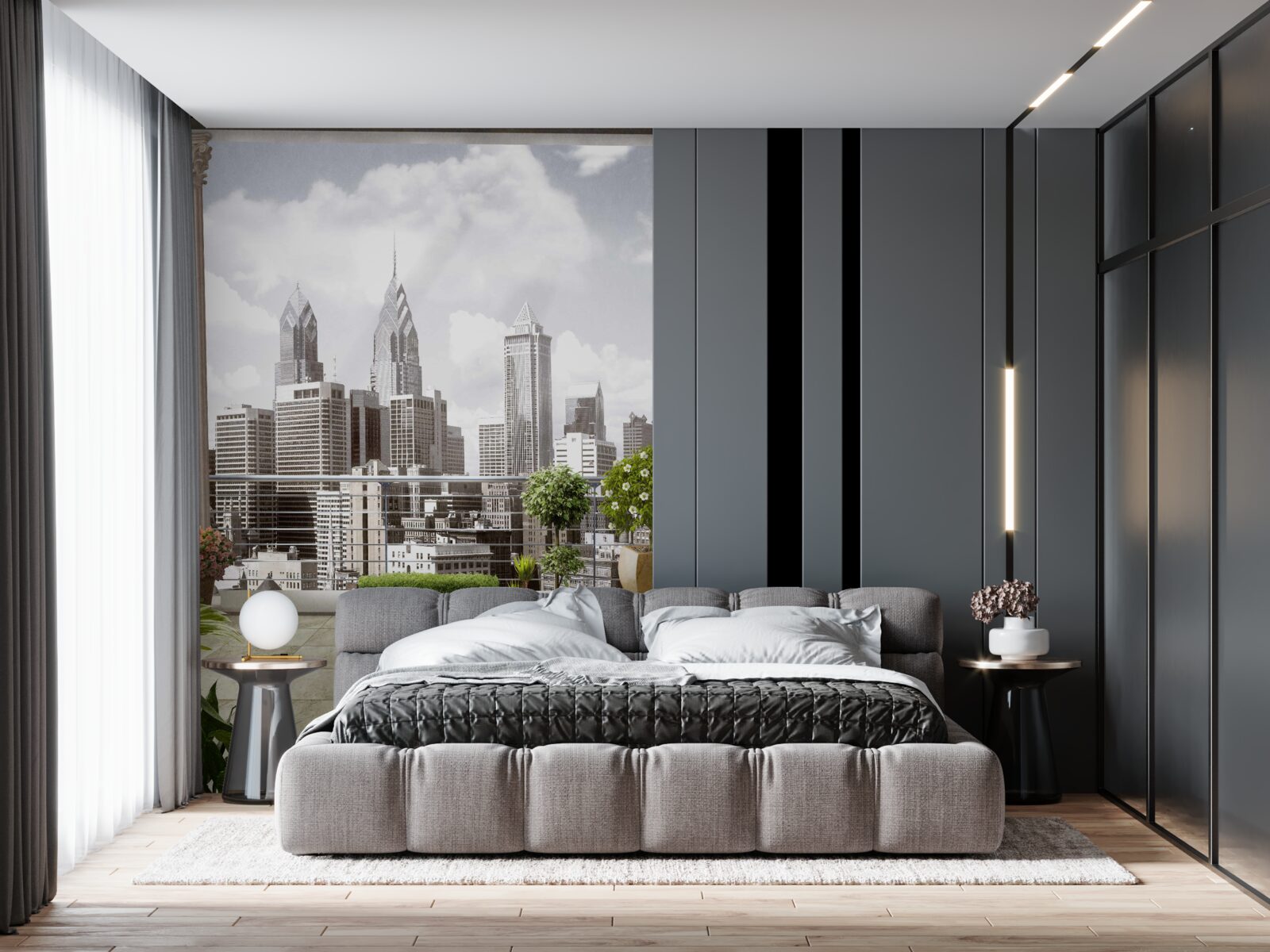 Fototapet peisajul zgârie-norilor urbani