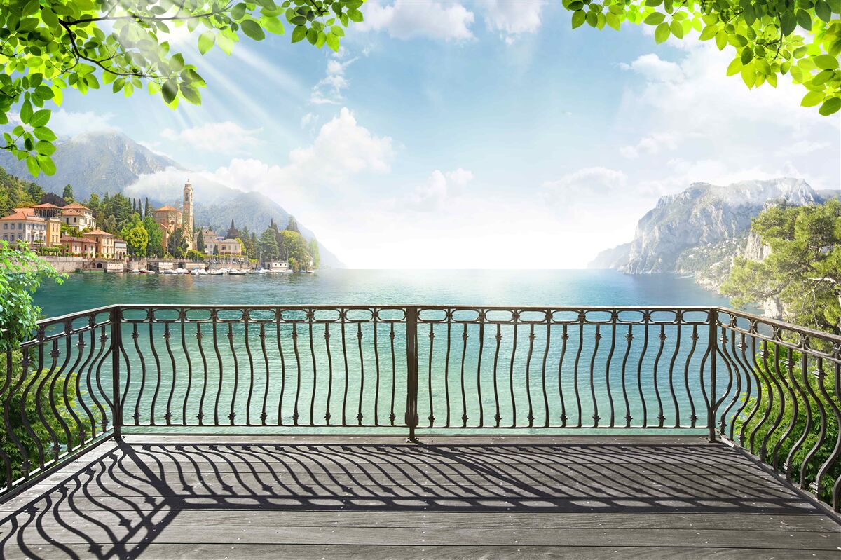 Fototapet panoramă de pe terasa deschisă