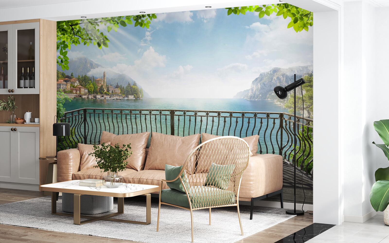 Fototapet panoramă de pe terasa deschisă