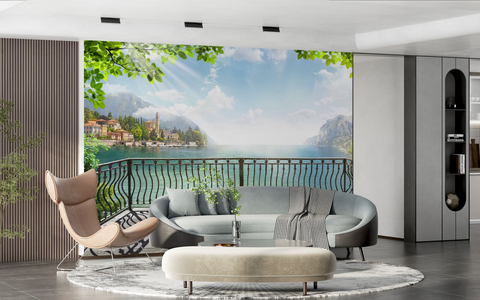 Fototapet panoramă de pe terasa deschisă