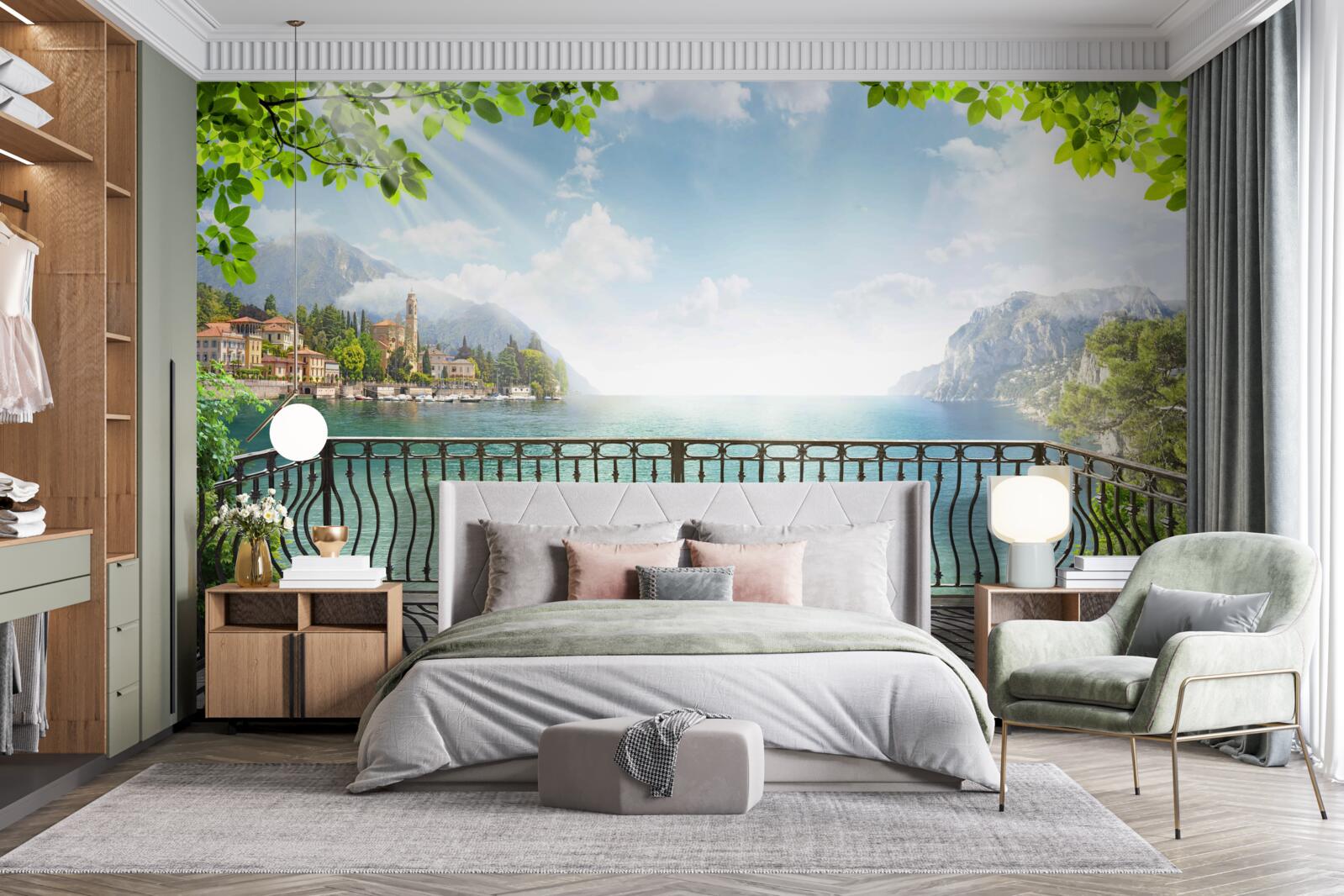 Fototapet panoramă de pe terasa deschisă