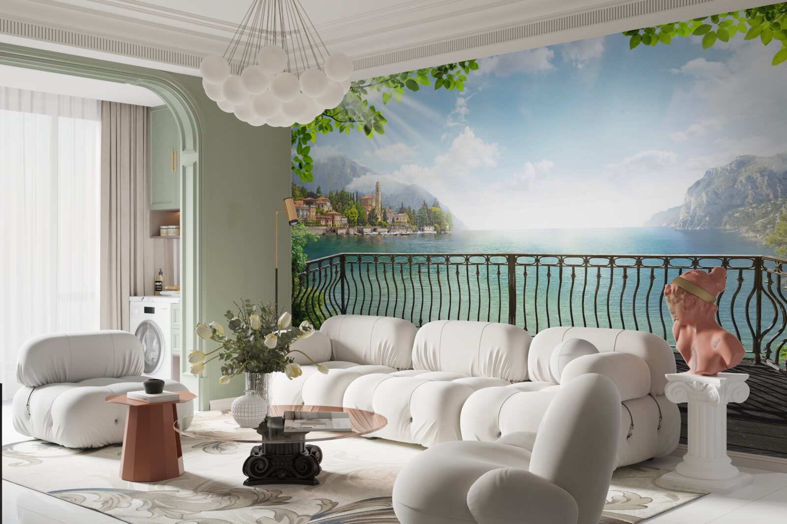 Fototapet panoramă de pe terasa deschisă