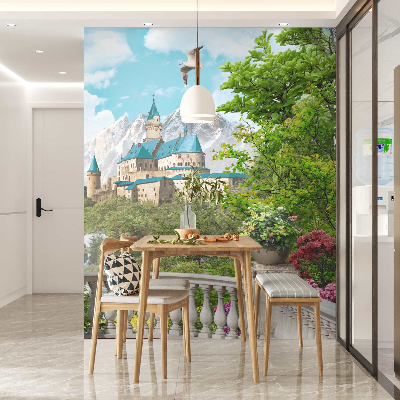 Fototapet loggia cu vedere la cetate