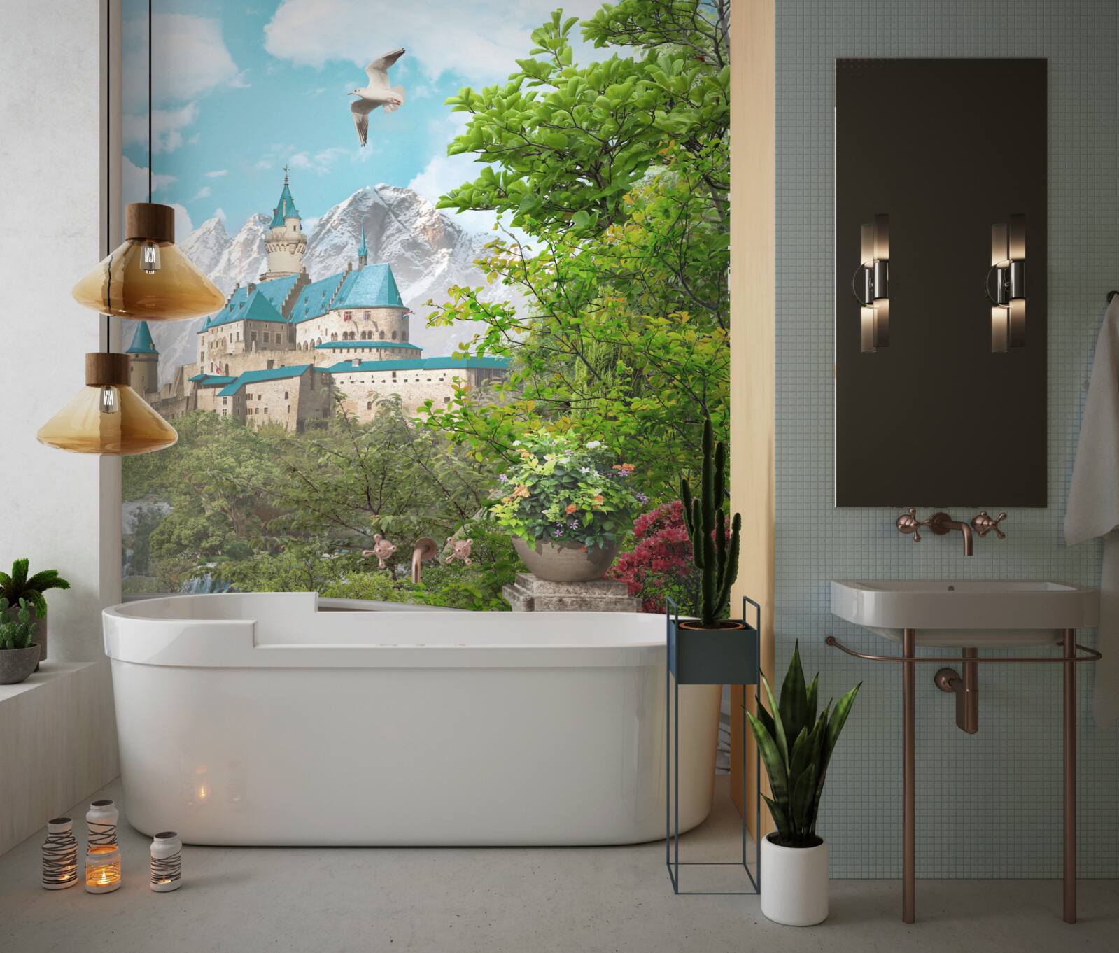 Fototapet loggia cu vedere la cetate